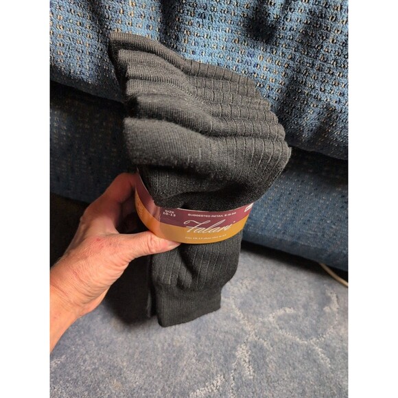 Falari 6 Pairs Men's Black Dress Socks Size 10-13 Rib Solid Crew Shoe Sz 6-12 - Picture 8 of 10